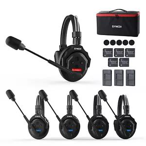 Synco Xtalk X5 2.4G Auriculares Full Duplex Sistema de Intercomunicación Inalámbrico para 5 Personas - Imagen 1 de 12
