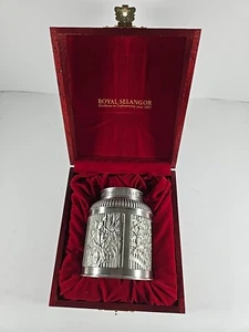 Vintage Royal Selangor Pewter Tea Caddy Orchid Collection - Picture 1 of 6