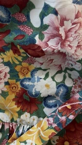 Vintage seltene Ralph Lauren Tausend Blumen King Bettdecke 2 Standard Schein Rüschen Blumen - Bild 1 von 17