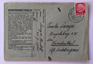 KZ Brief Umschlag, Konzentrationslager Dachau 1941 2. WK - Bild 1 von 6
