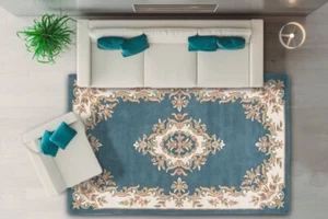 Hand-Tufted Royal Aubusson Wool Rug – Antique Style, High Quality Oriental Rug. - Picture 1 of 66