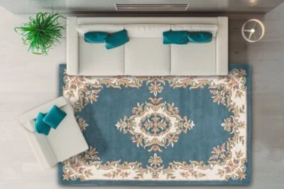 Tapete de lã Royal Aubusson tufado à mão – Estilo antigo, tapete oriental de alta qualidade. - Imagem 1 de 4