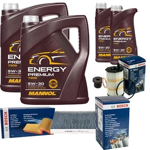 BOSCH Inspektionspaket 12 L MANNOL Energy Premium 5W-30 für Audi A4 Cabriolet - Bild 1 von 12