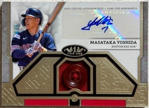2024 TOPPS TIER ONE MASATAKA YOSHIDA AUTO BUTTON RELIC CARD 4/5 - Picture 1 of 1