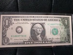  $1 SERIES 1985 OFFSET PRINTING ERROR NOTE UNCIRCULATED - Picture 1 of 3