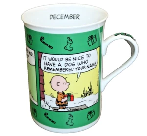 Peanuts Calendar Coffee Cup Mug - Charlie Browns Christmas - Danbury Mint Schulz - Picture 1 of 5
