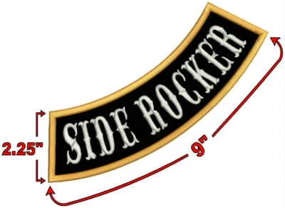 Custom Embroidered Side Rocker Vest Patch Motorcycle Biker Patch Club MC 9" - Image 1 of 4