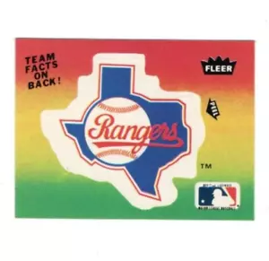 1984 Fleer Team Stickers Logo Team Stats Back Texas Rangers - Picture 1 of 1
