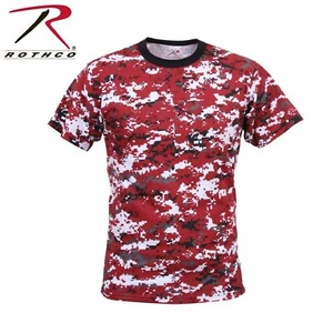 Camiseta militar roja digital camuflada manga corta calidad Rothco 5434 - Imagen 1 de 12