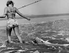 Red Drum (Redfish, Channel Bass) In The Surf 1966 Old Fishing Photo