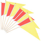  10 Pcs Lawn Irrigation Flags Outdoor Signs Red Stick Triangle Golf