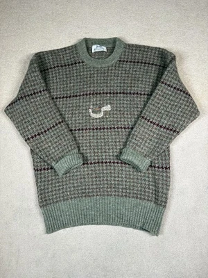 Vintage 1990s Pringle Scotland Club Men’s S Green Wool Country Jumper Excellent - Image 1 of 4