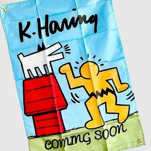 Keith Haring Peanuts Snoopy Pop Art Print Dface Banksy Rare Street Poster Wall - Picture 1 of 8