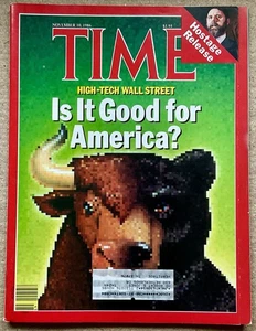 TIME Magazine VTG Issue - Nov 10, 1986 w/ High Tech On Wall Street • AIDS Crisis - Picture 1 of 11