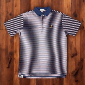 Peter Millar Golf Polo Mens Size Medium Striped Soft Cotton Shirt Performance - Picture 1 of 6