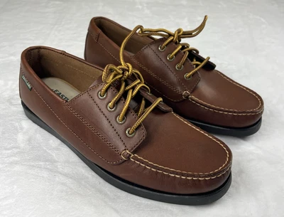 Sapato Eastland Feminino Falmouth Camp Mocassim Barco Couro Marrom Claro Tamanho 10 NOVO - Imagem 1 de 4