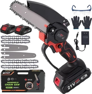 6 Inch Electric Mini Chainsaw Cordless 2 Battery Hand-held for Efficient Cutting - Picture 1 of 6