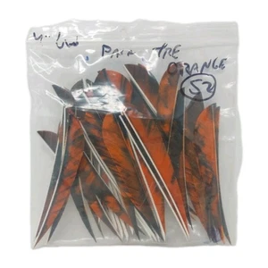 52 Count Archery Arrow Feathers 4" Left Wing: Parabolic Camo Tre Orange - Picture 1 of 2