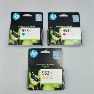 Paquete de 3 cartuchos de tinta originales HP 953XL color (F6U16AE - 17AE - 18AE) - Imagen 1 de 4
