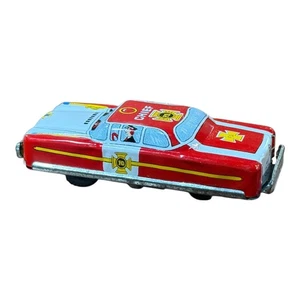 Coche de bomberos de juguete de fricción de estaño vintage #6544 JAPÓN - Imagen 1 de 5
