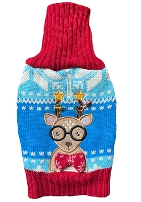 Dog Christmas Sweater Reindeer Glasses Cute Sweater Small Holiday Tails XXS - Image 1 of 3