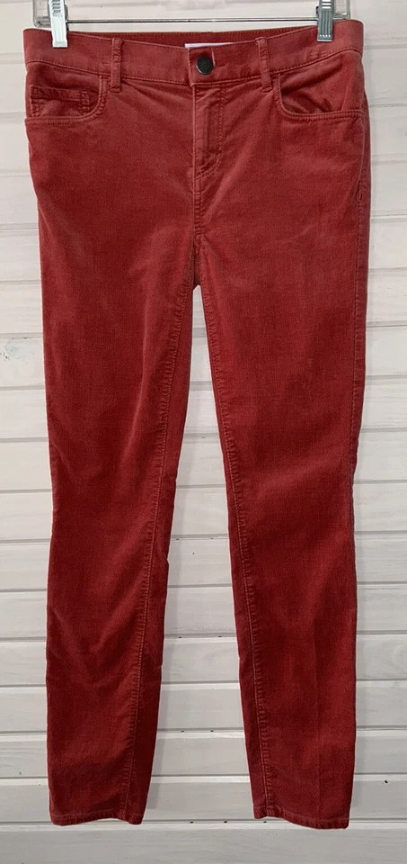 Pantalones de mezclilla Ann Taylor LOFT talla 0 coral pana modernos ajustados elásticos algodón usados en excelente estado Foto 1 de 4