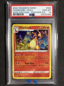 🔥 Pokemon PSA 10 Vivid Voltage Cracked Ice Charizard Holo #025 - Picture 1 of 2