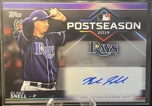 2020 Topps Series 1 Blake Snell Auto 1/1 2019 Postseason Rays PPA-BS - Picture 1 of 2