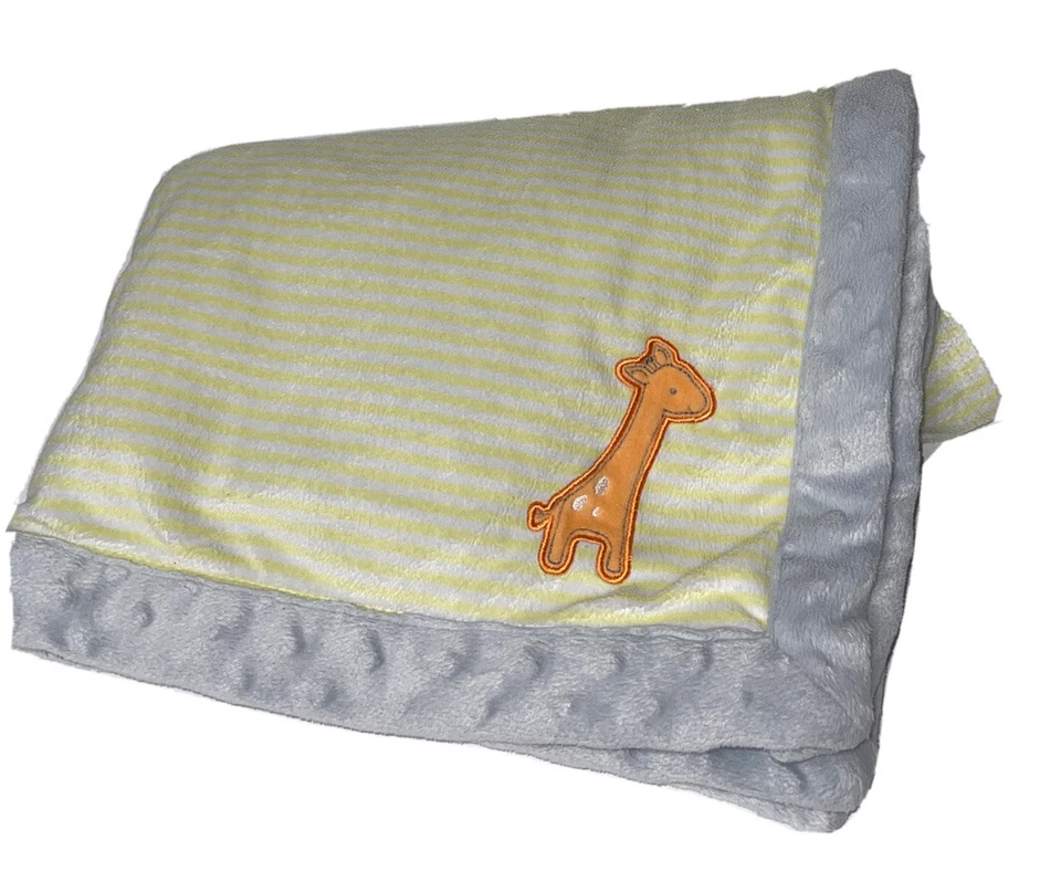 Cobertor de bebê Carters girafa pontos cinza laranja listras amarelas Child Of Mine 40x30 - Imagem 1 de 4