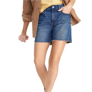 New Old Navy Womens Size 4 High-Waisted 5" Slouchy Straight Cut-Off Denim Shorts - Picture 1 of 4