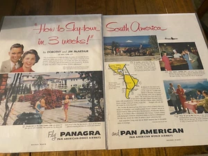 Vintage 1952 Pan American Airlines Sky Tour Dorothy & Jim McArthur NYC ad - Picture 1 of 1