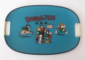 Vintage 1968 Cartoon Dogpatch USA 18” Blue Serving Tray - Picture 1 of 1