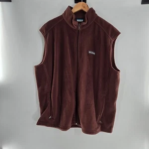 Chaleco polar Columbia marrón cremallera completa Steens Mountain talla XXL bolsillos con cremallera para hombre - Imagen 1 de 7