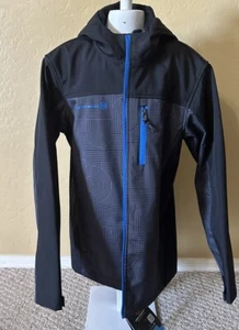 NEW FREE COUNTRY SOFTSHELL HOODED JACKET BOYS 10/12 BLACK/Gray - Picture 1 of 10