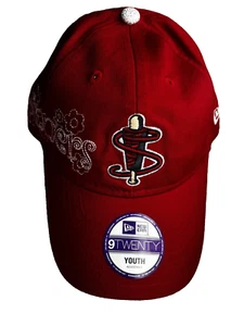 New Era 9Twenty Lowell Spinners red adjustable glitter stitch hat YOUTH SIZE - Picture 1 of 4