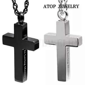 New Cross Ashes Cremation Jewelry Keepsake Memorial Urn Pendant Necklace - Picture 1 of 7