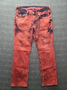 True Religion Jeans Mens 34x32 Regular Fit Straight Cut Grunge Goth Punk Rock - Picture 1 of 18