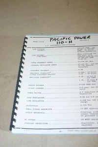 Pacific Electronic Enterprises Model 110-H Performance Specifications - Picture 1 of 1