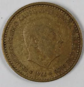 1966 (España) Francisco Franco (1 peseta) - Imagen 1 de 2