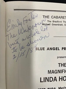 Magnificent Linda Hopkins 1984 Playbill Boston Autographed Signed Emily Foster - Picture 1 of 3