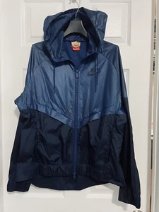 NWOT MENS NIKE VINTAGE 'OLD SCHOOL' POLYESTER FULL ZIP JACKET NAVY US MEDIUM (M) - Picture 1 of 12