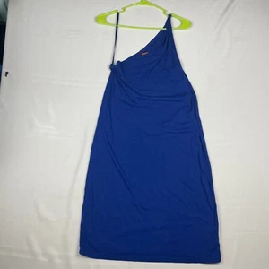Joe Fresh Solid Blue One Shoulder Women’s Long Dress Size M/M RN 133886 - Picture 1 of 9