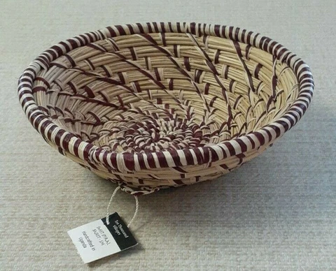 Ten Thousand VIllages Handmade 7" Sweetgrass Wall Basket *Uganda Fair Trade Cover