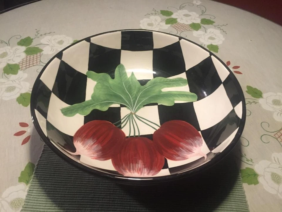 Rabanete preto e branco internacional certificado pela Itália? Beterraba? Tigela para servir macarrão - Imagem 1 de 1