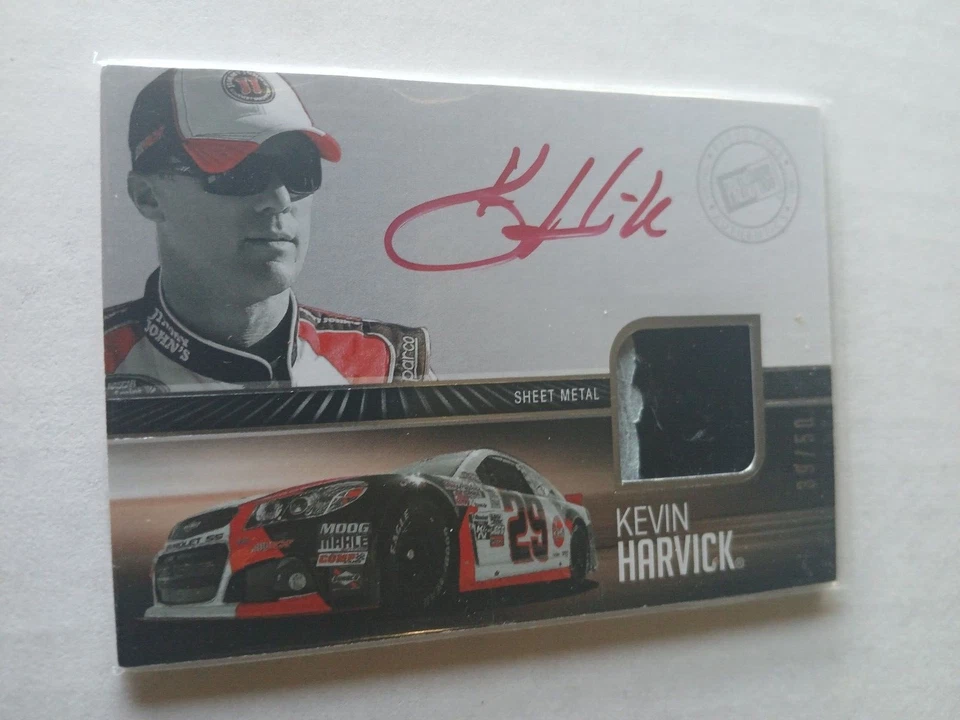 KEVIN HARVICK 2013 PRESS PASS REDLINE RU 2CLR SHEET METAL RED INK AUTOGRAPH /50 - Image 1 of 1