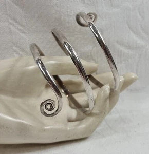Vintage 1970's Sterling Silver Upper Forearm Spiral Twist Bangle - Picture 1 of 10