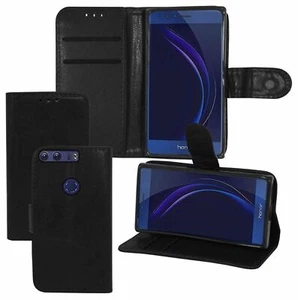 Black wallet stand gel case with card slot for Huawei P40 P40 Pro P30 P20 Y7 Y9 - Picture 1 of 8
