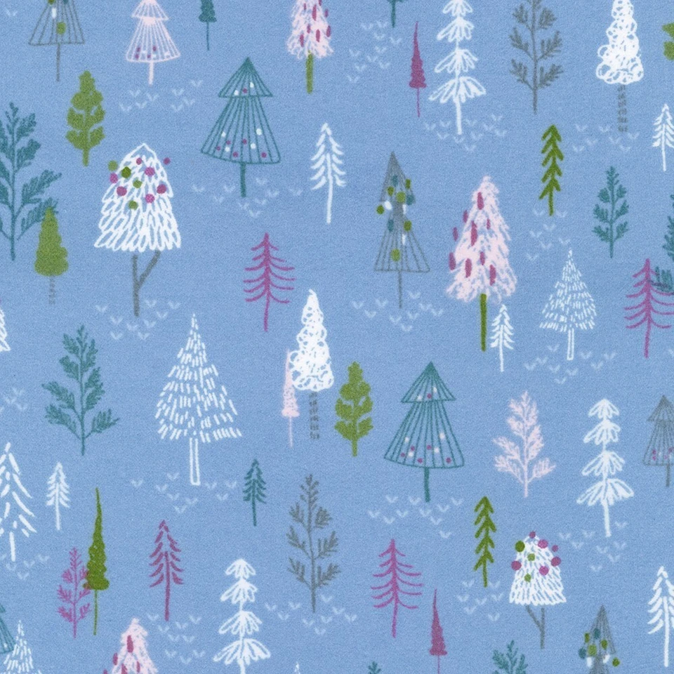Robert Kaufman  SRKF-21753-61 Periwinkle Winter Days  Flannel Fabric BTY - Image 1 of 1