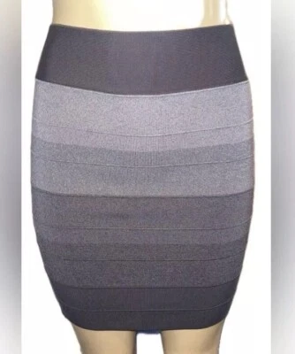 Minifalda BCBGMAXAZRIA Pull On Shaping Ombré Rayas Nueva Sin Etiquetas Mediana Foto 1 de 4