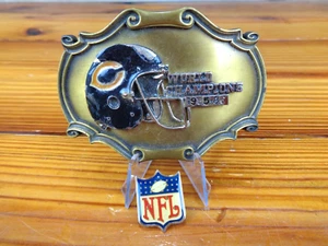 Chicago Bears 1985-1986 NFL World Champions Belt Buckle w/ VTG NFL Pin!! - Picture 1 of 6